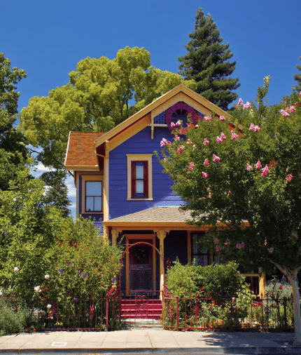 A brightly colored home in Napa, CA